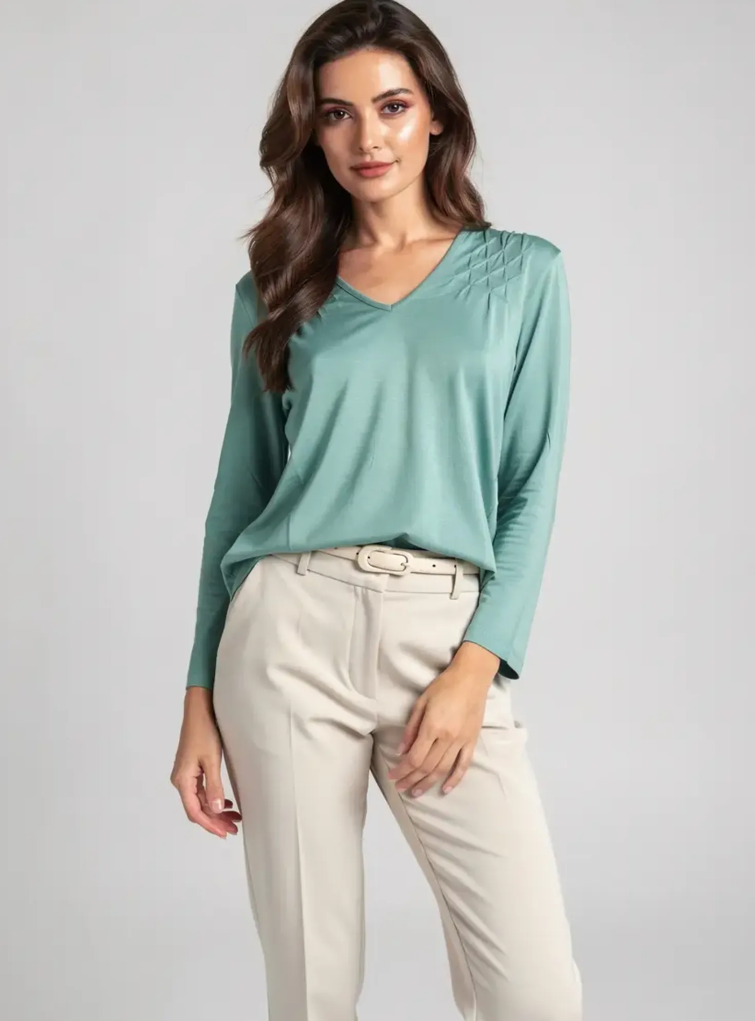 T-shirt Linea Tesini Vert Manches 3/4