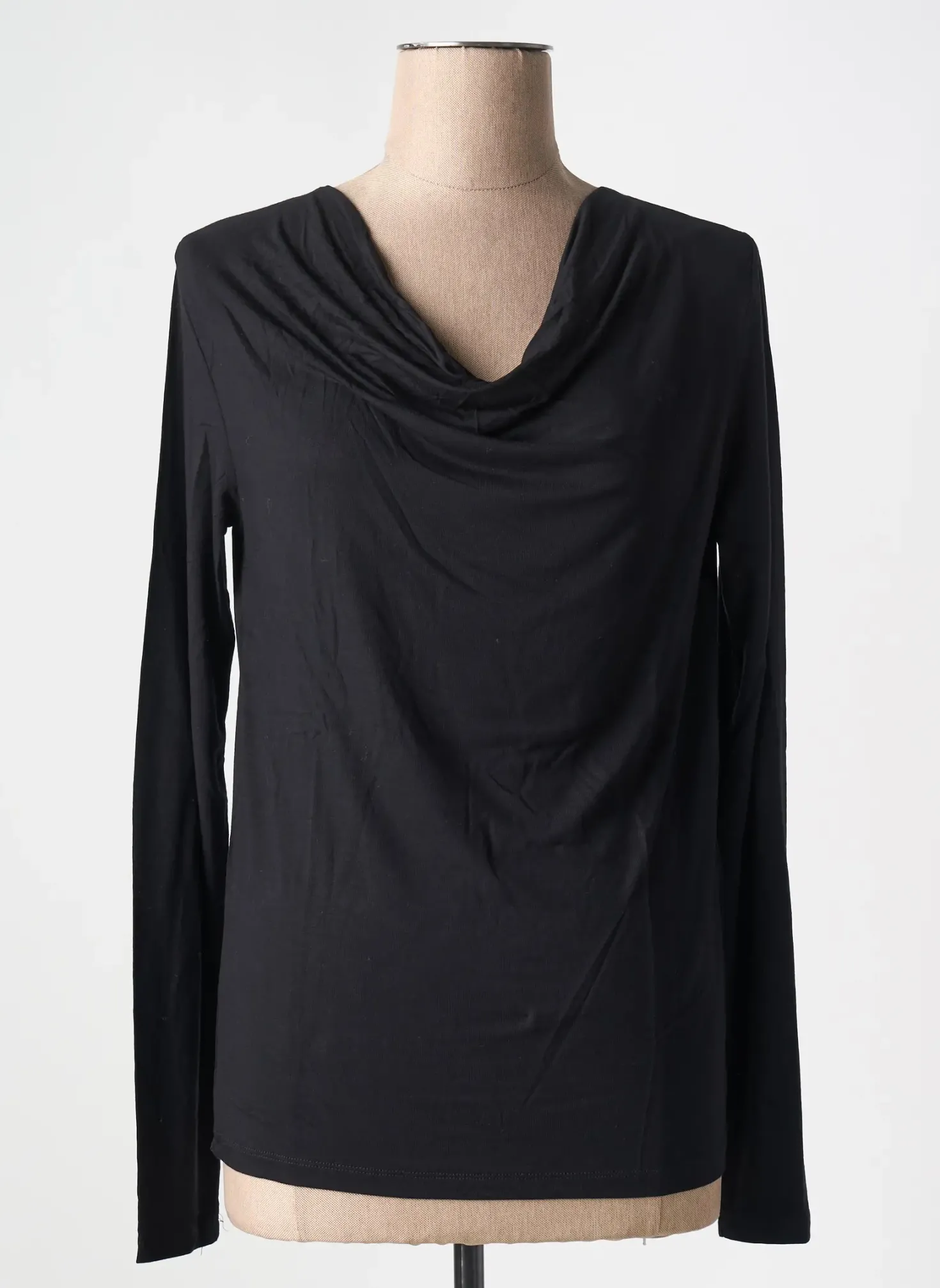 T-shirt Majestic Filatures Noir Manches Longues