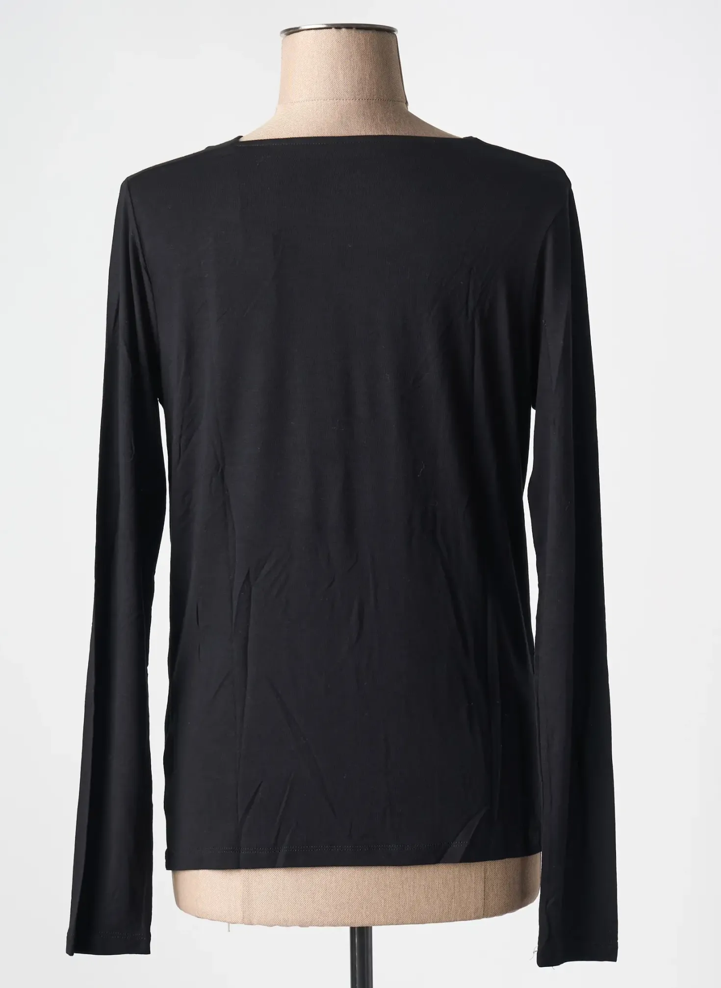T-shirt Majestic Filatures Noir Manches Longues