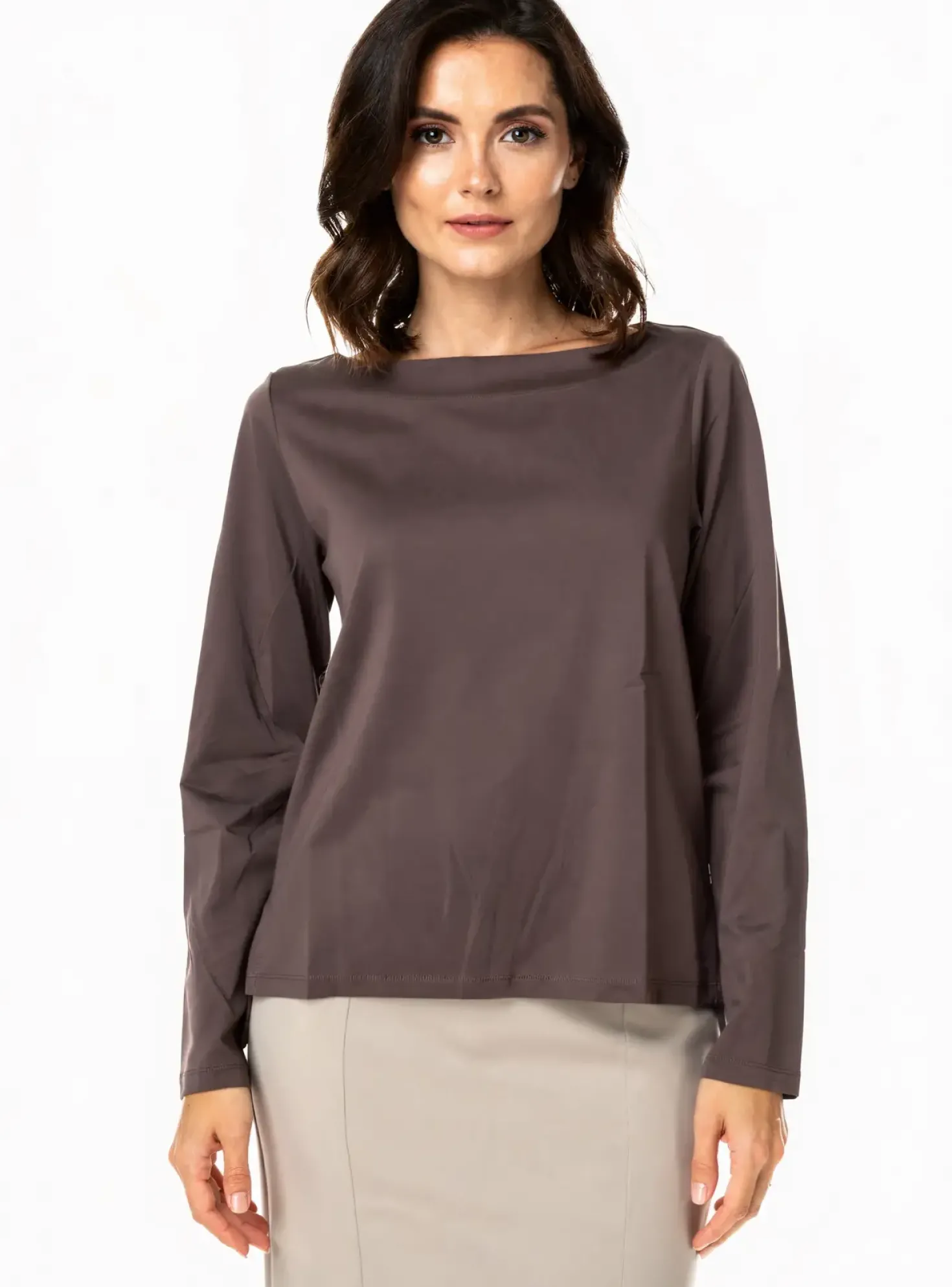 T-shirt Maloka Marron Manches Longues