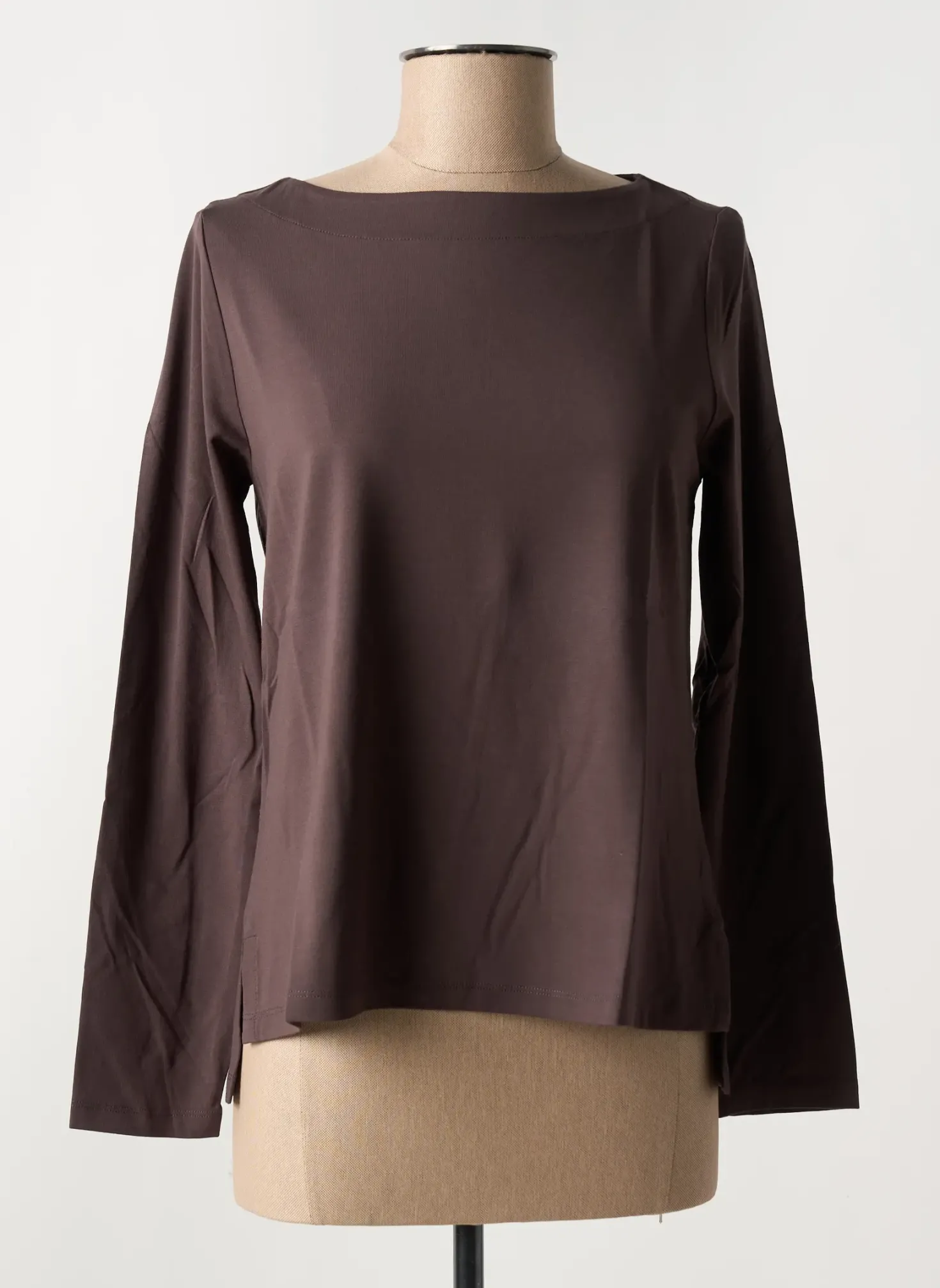T-shirt Maloka Marron Manches Longues