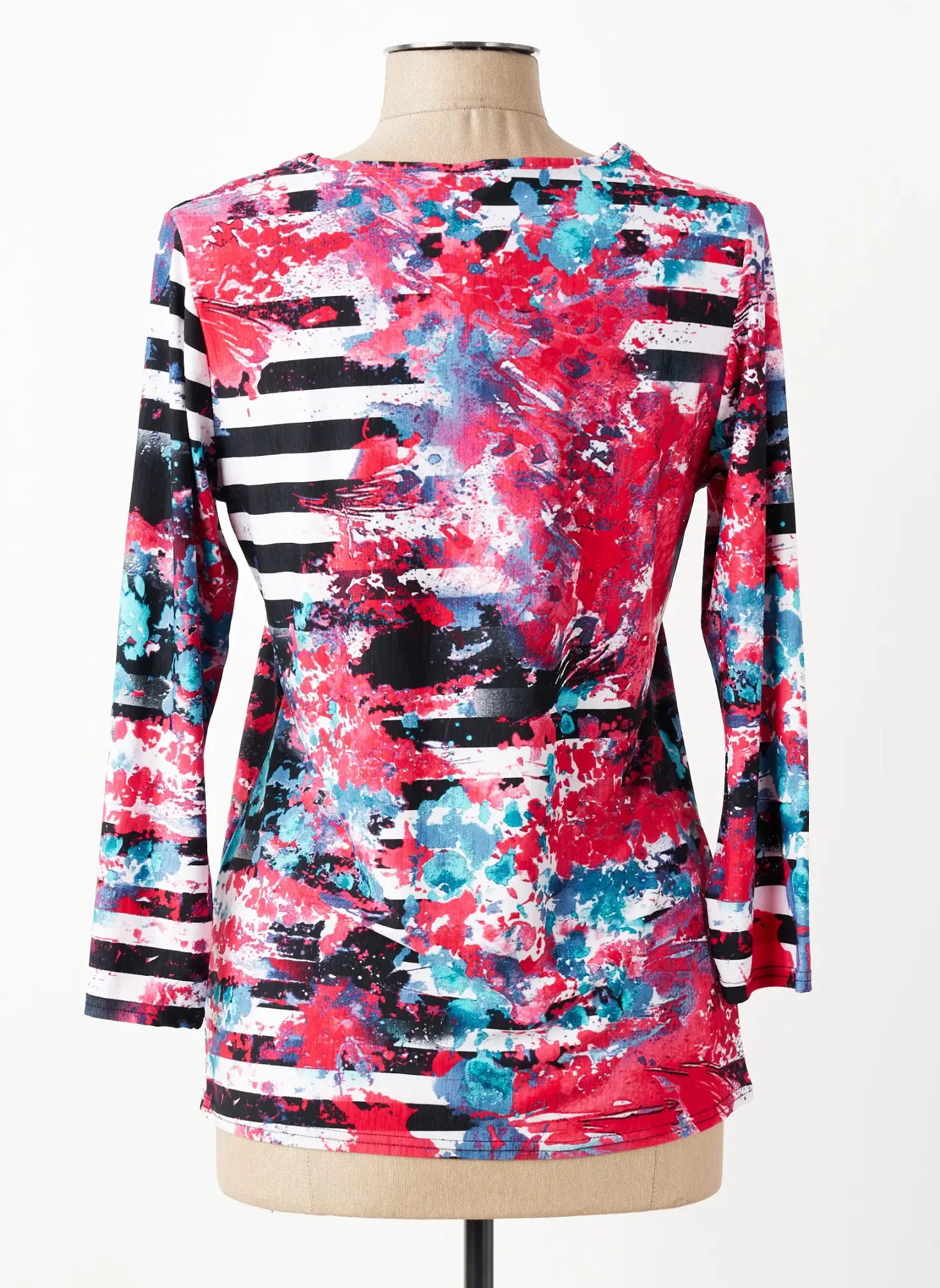 T-shirt Marble Rouge Manches 3/4