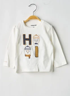 T-shirt Mayoral Blanc Manches Longues