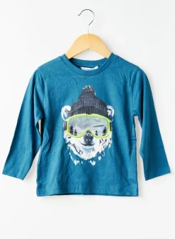 T-shirt Mayoral Bleu Manches Longues