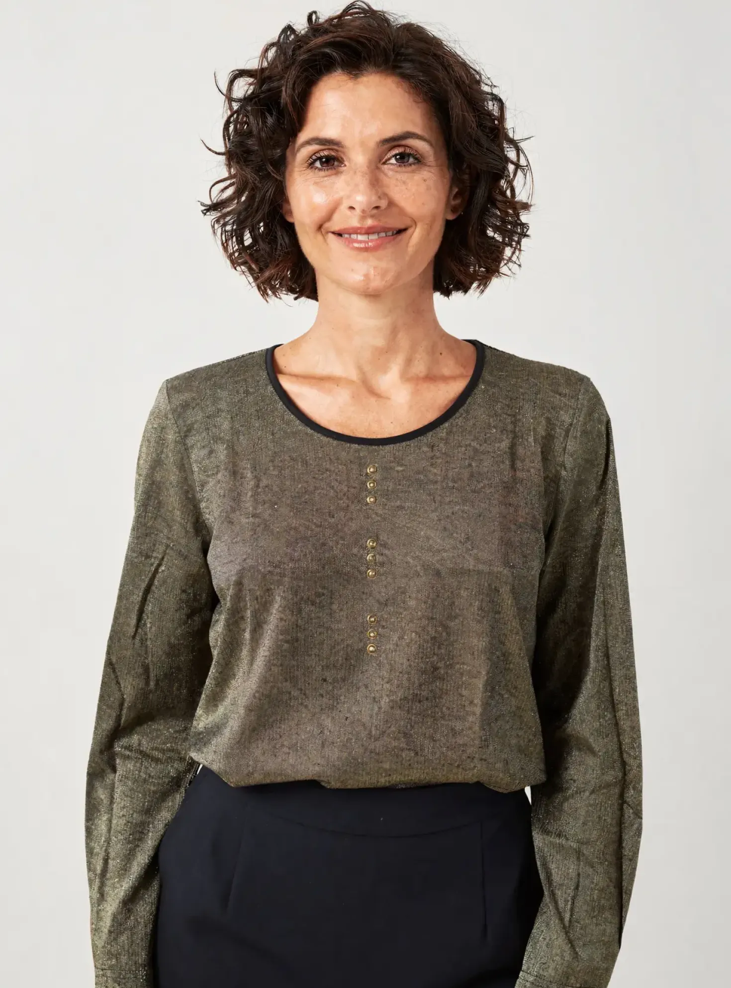 T-shirt Meri & Esca Vert Manches Longues