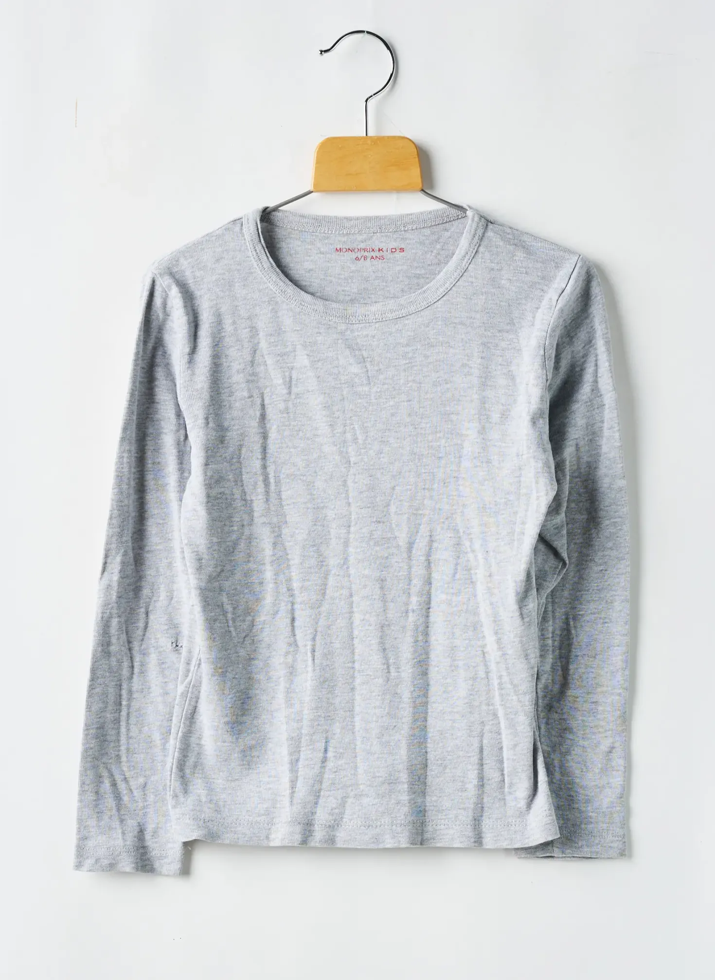T-shirt Monoprix Gris Manches Longues