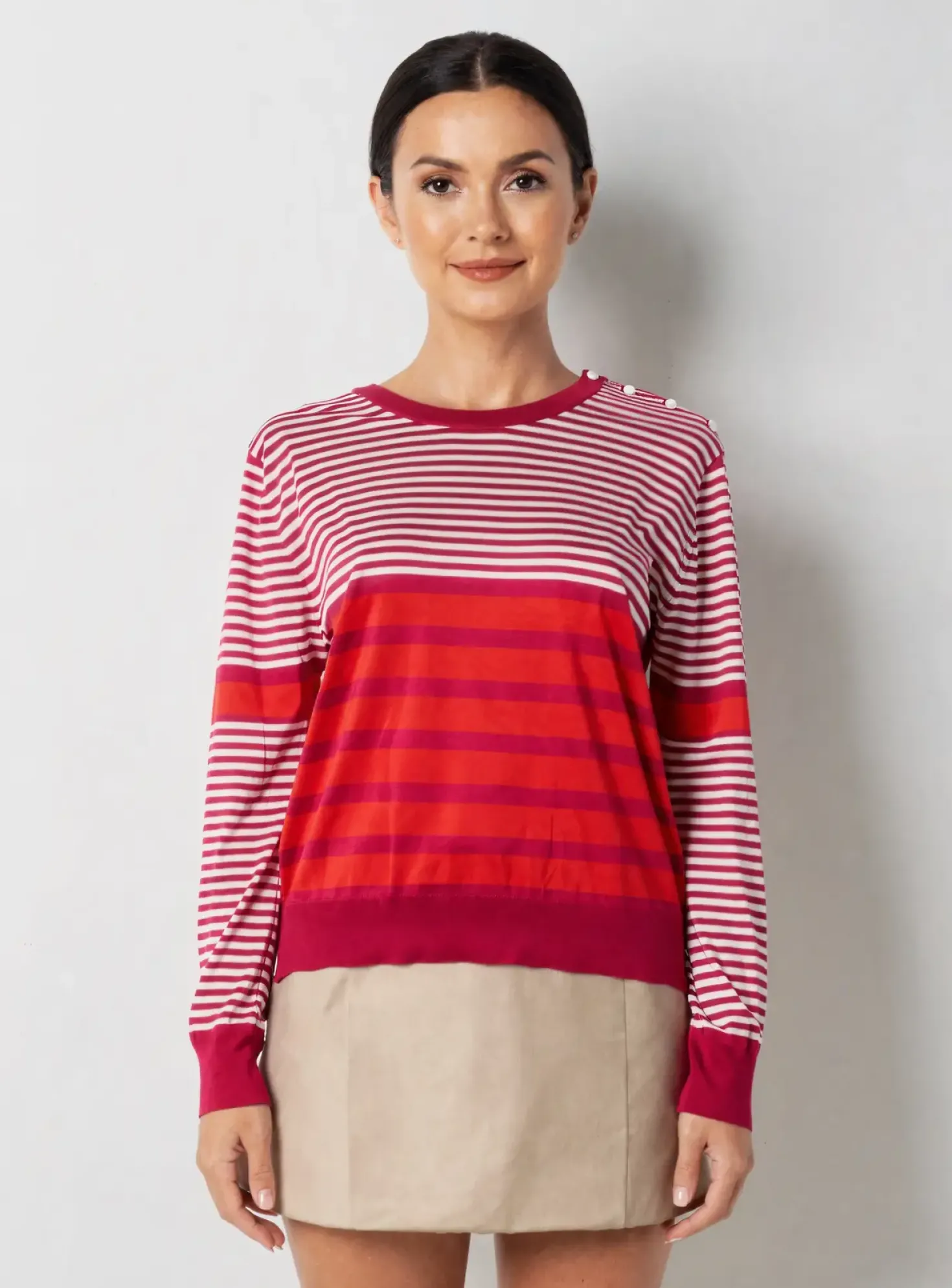 T-shirt Montagut Rouge Manches Longues