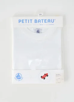 T-shirt Petit Bateau Blanc Manches Longues