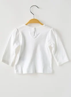 T-shirt Petit Bateau Blanc Manches Longues