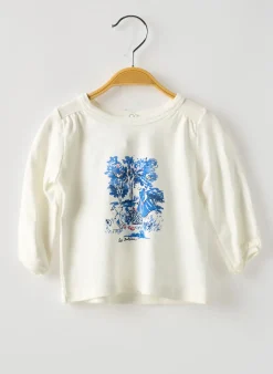 T-shirt Petit Bateau Blanc Manches Longues