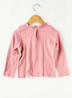 T-shirt Petit Bateau Rose Manches Longues
