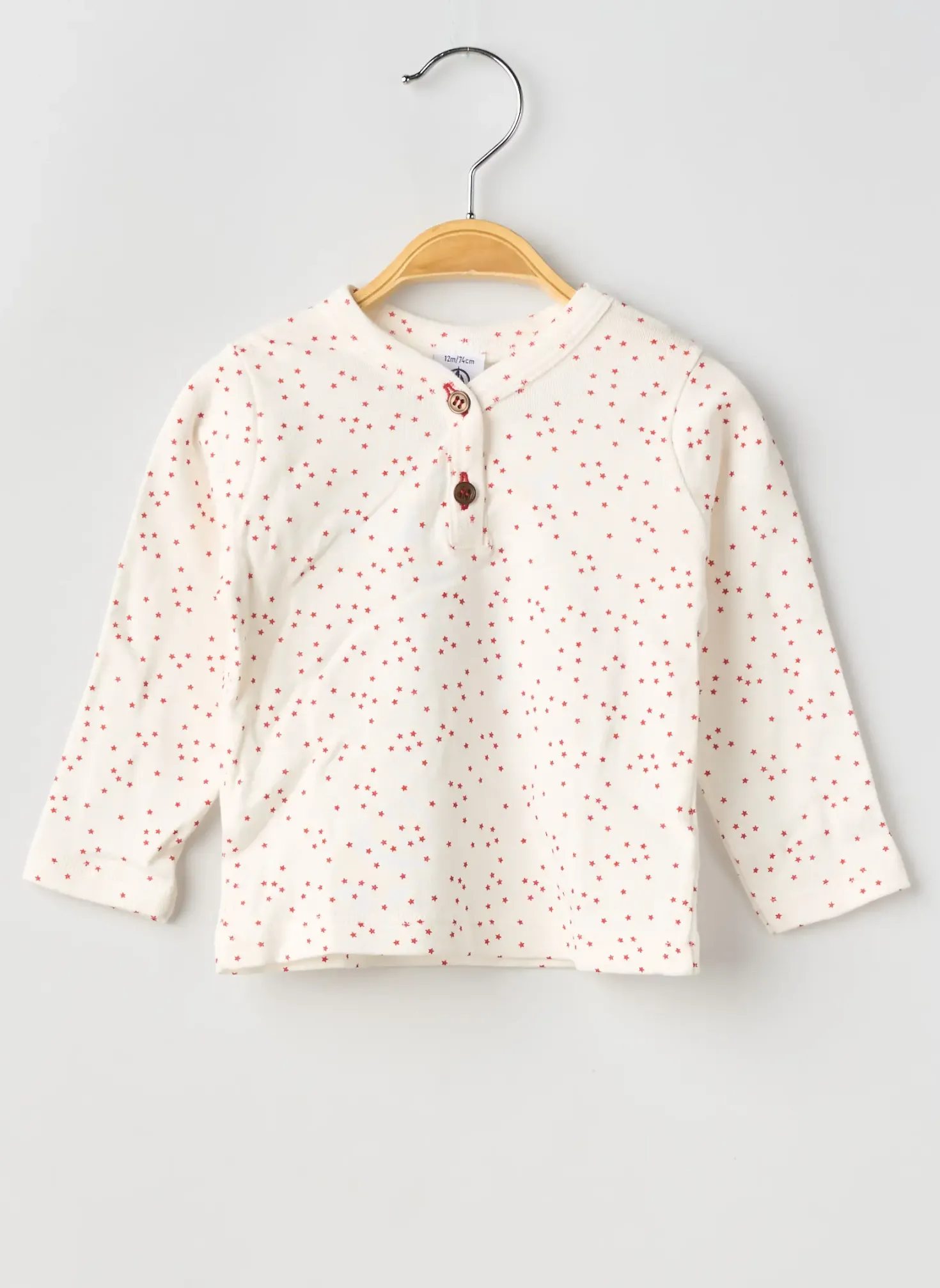 T-shirt Petit Bateau Rouge Manches Longues