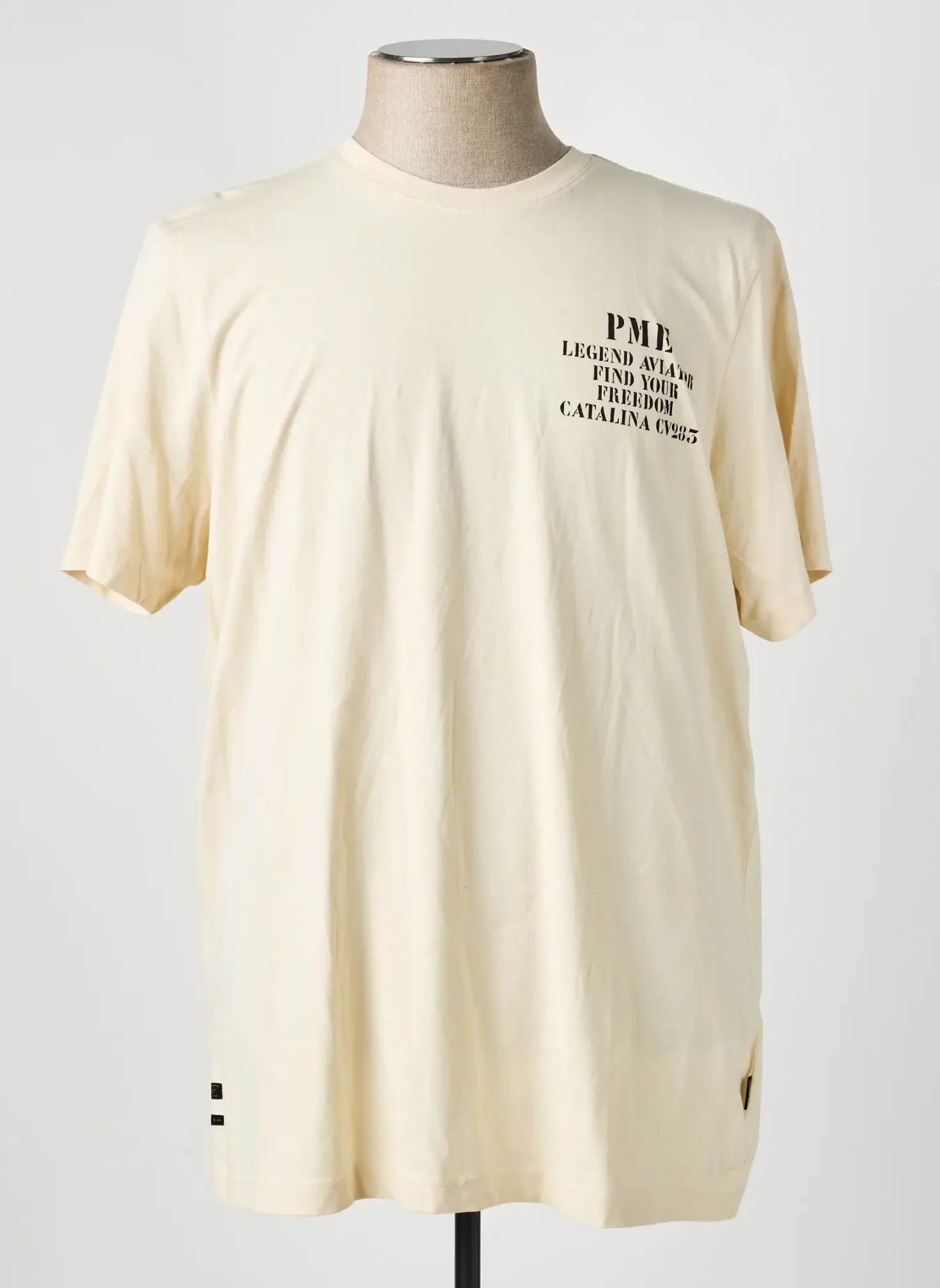 T-shirt Pme Legend Beige Manches Courtes