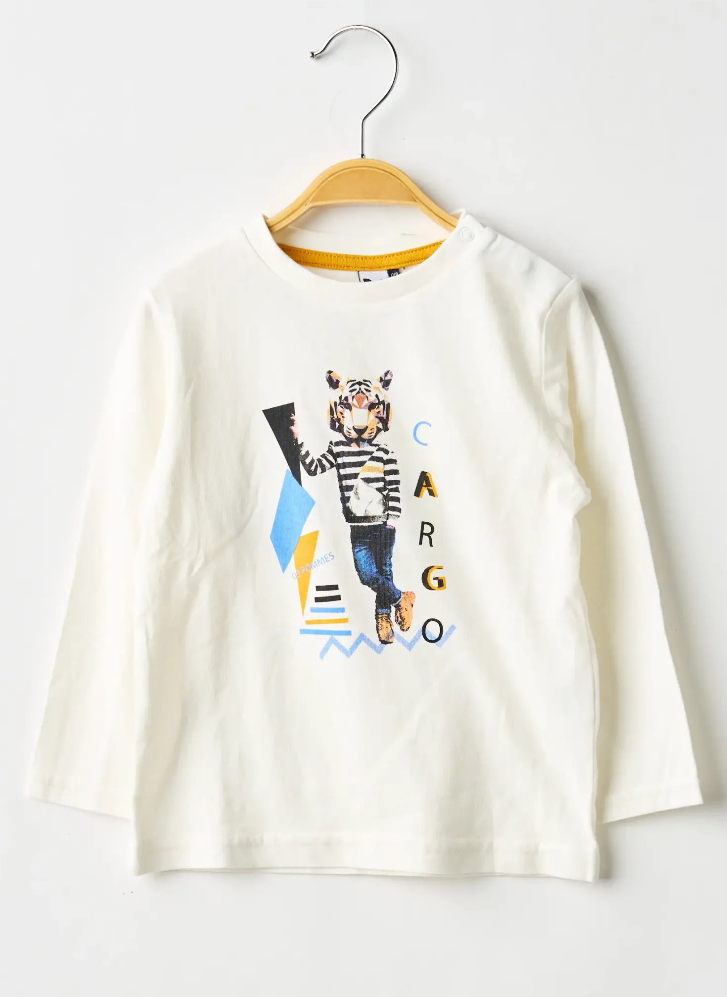T-shirt 3 Pommes Blanc Manches Longues
