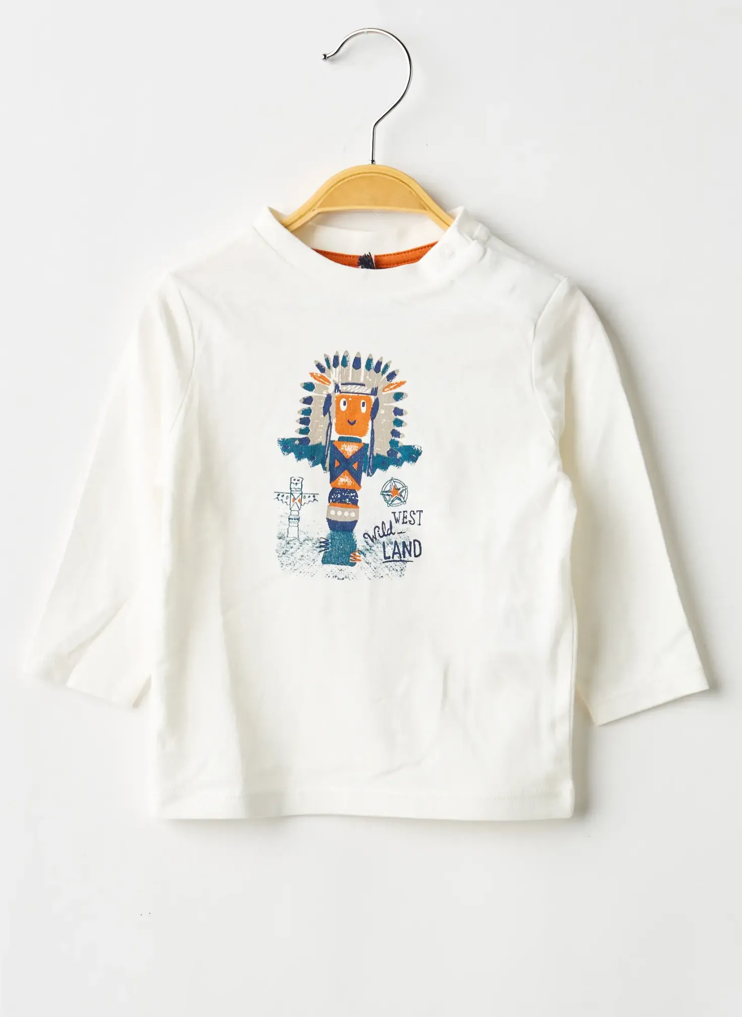 T-shirt 3 Pommes Blanc Manches Longues