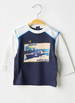 T-shirt 3 Pommes Bleu Manches Longues