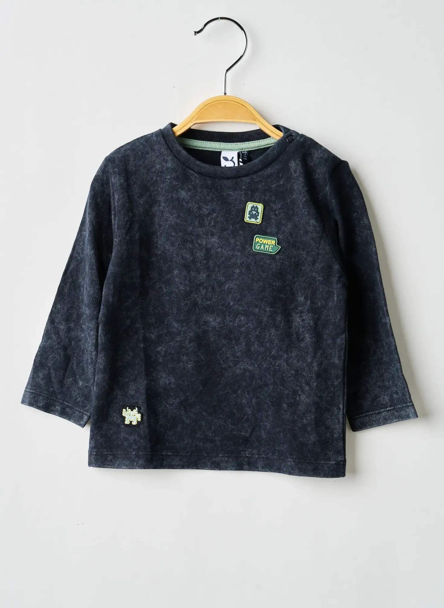 T-shirt 3 Pommes Noir Manches Longues