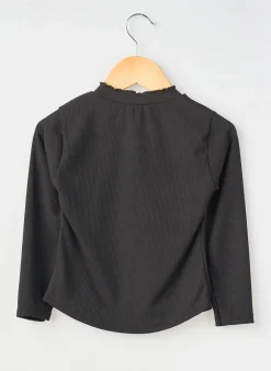 T-shirt P'tit Môme Noir Manches Longues