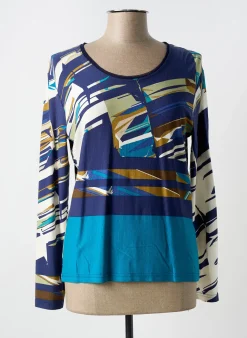 T-shirt Quatre Vingt Jours Bleu Manches Longues