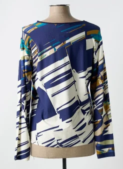 T-shirt Quatre Vingt Jours Bleu Manches Longues