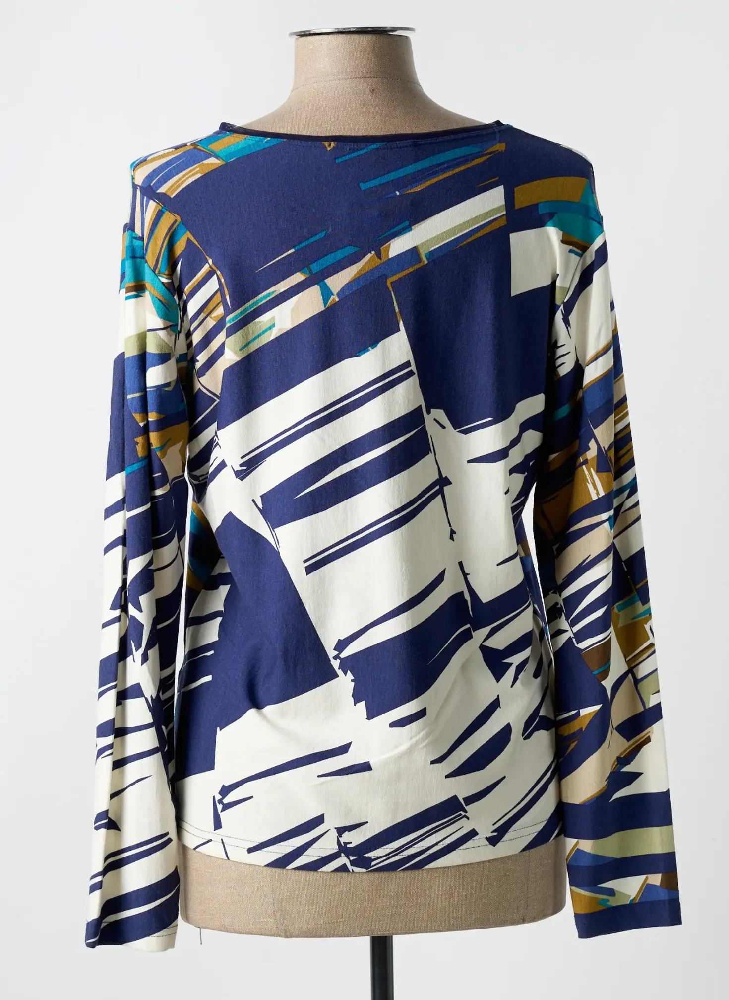 T-shirt Quatre Vingt Jours Bleu Manches Longues