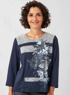 T-shirt Rabe Bleu Manches 3/4