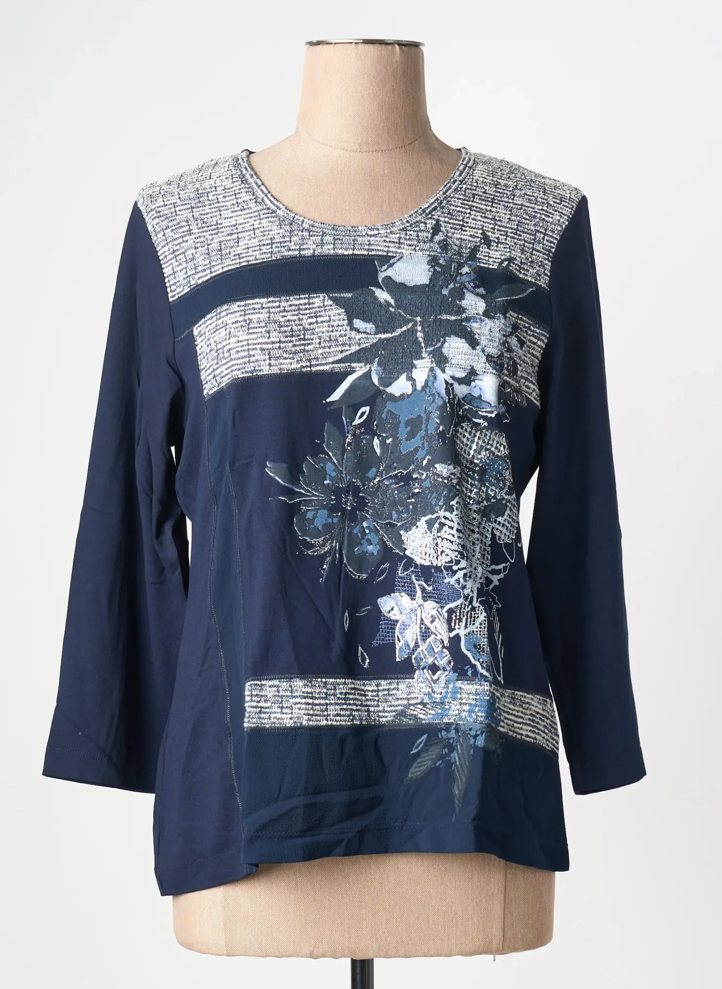 T-shirt Rabe Bleu Manches 3/4