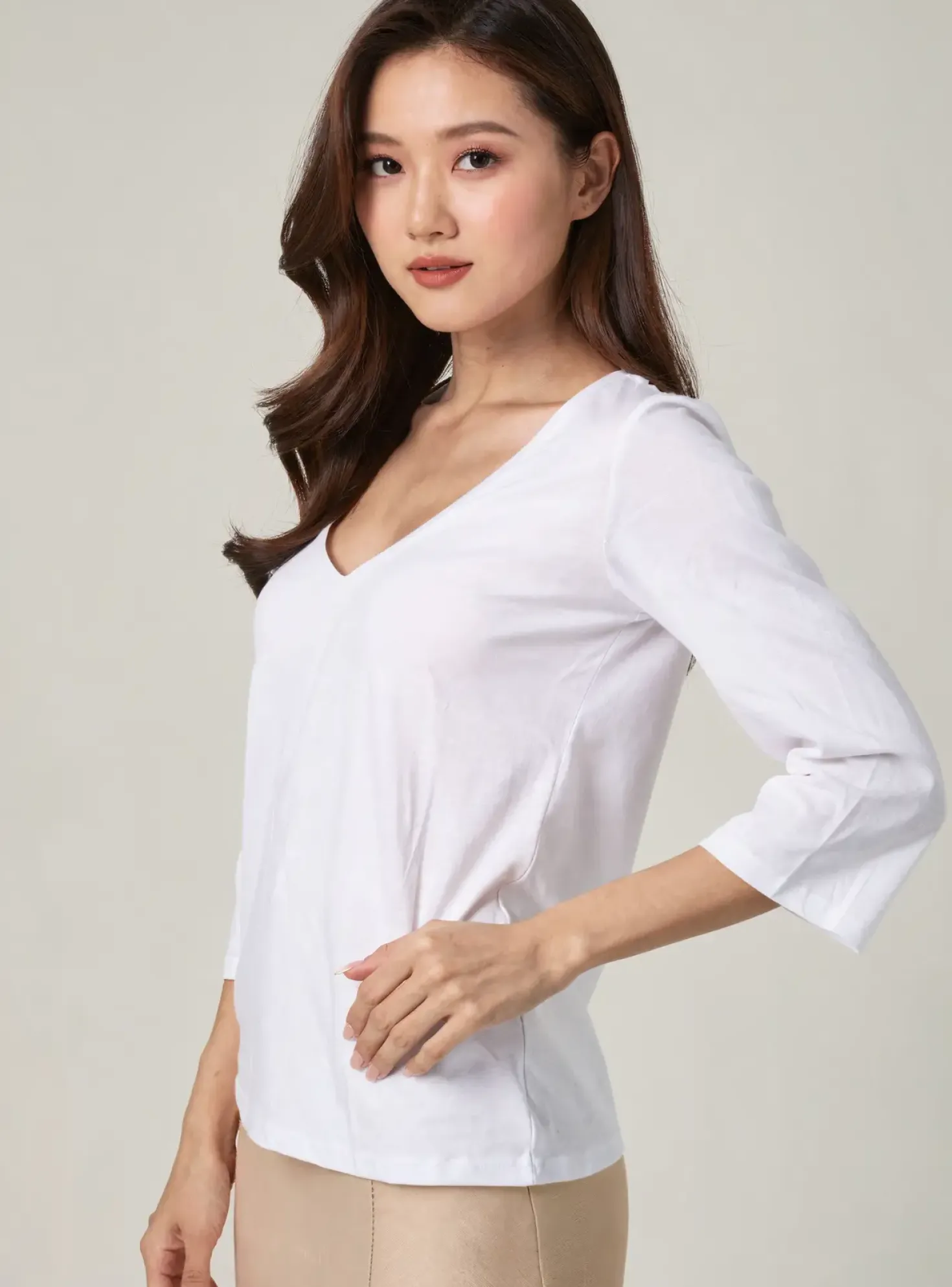 T-shirt School Rag Blanc Manches 3/4