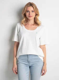 T-shirt Sheego Blanc Manches Courtes