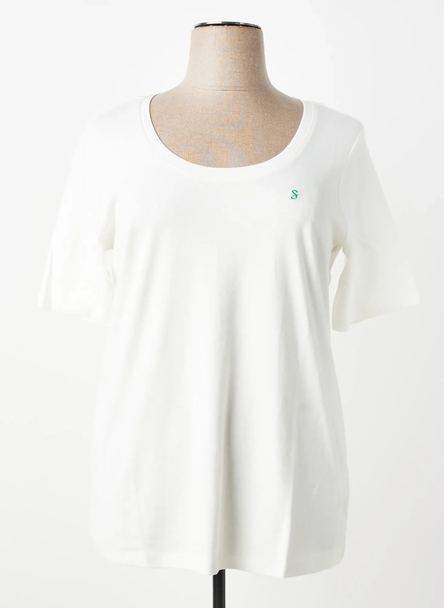 T-shirt Sheego Blanc Manches Courtes