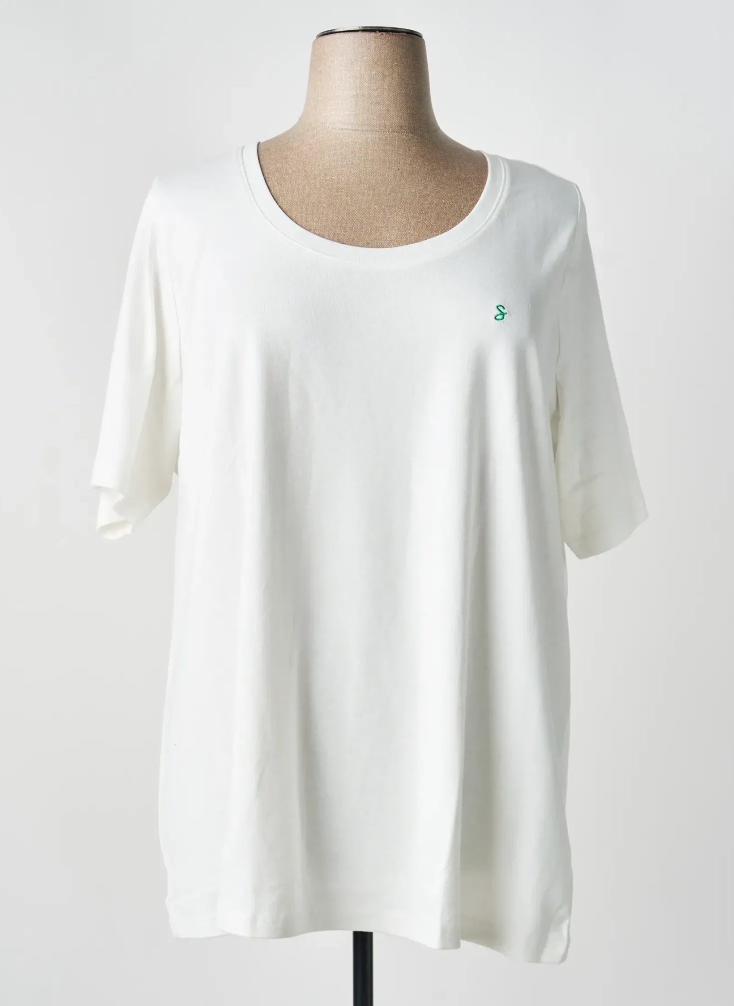 T-shirt Sheego Blanc Manches Courtes