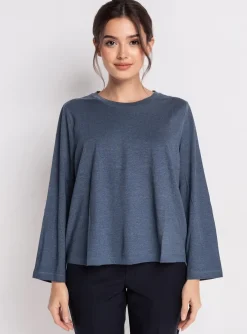 T-shirt Sheego Bleu Manches Longues