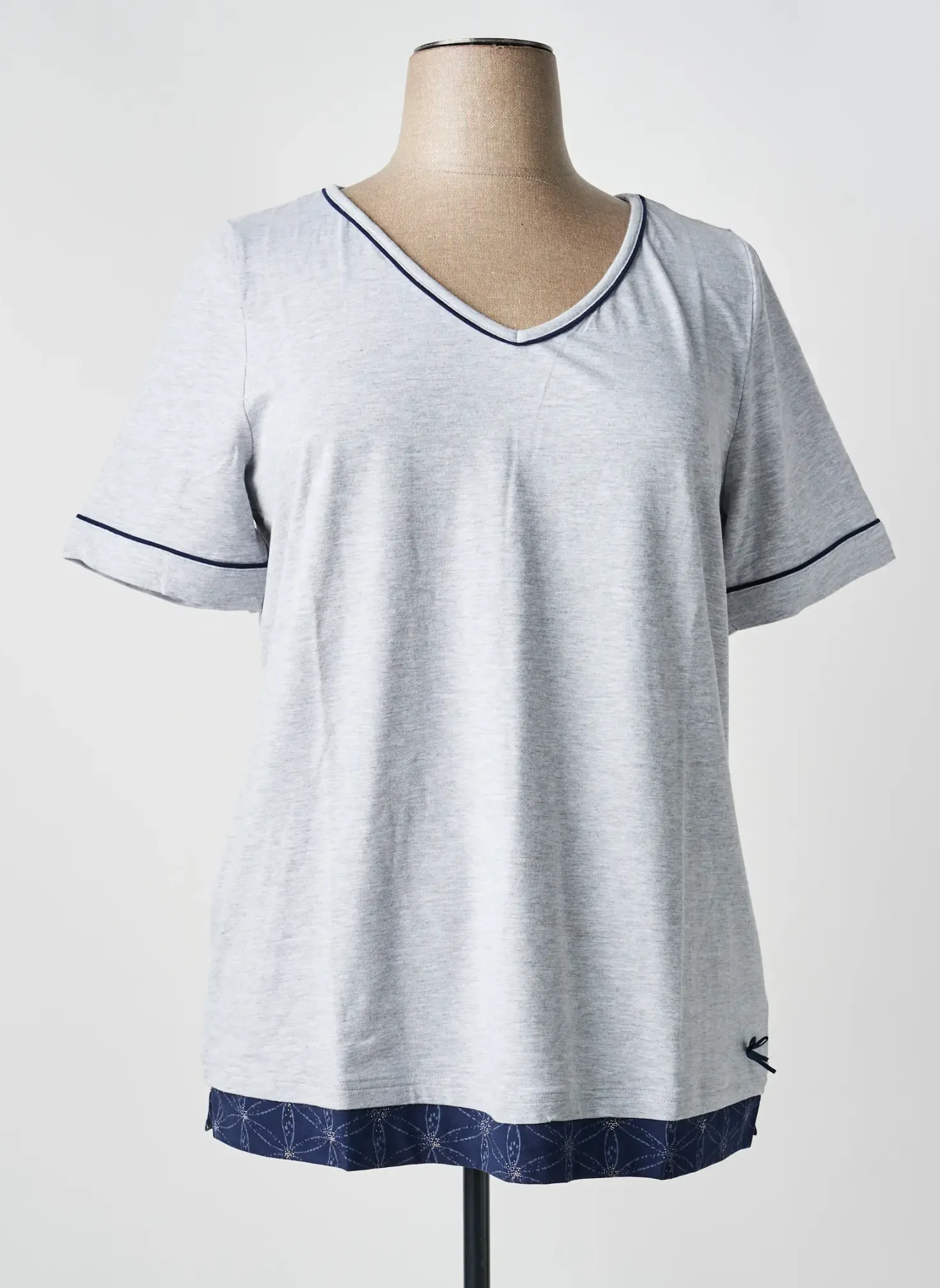 T-shirt Sheego Gris Manches Courtes