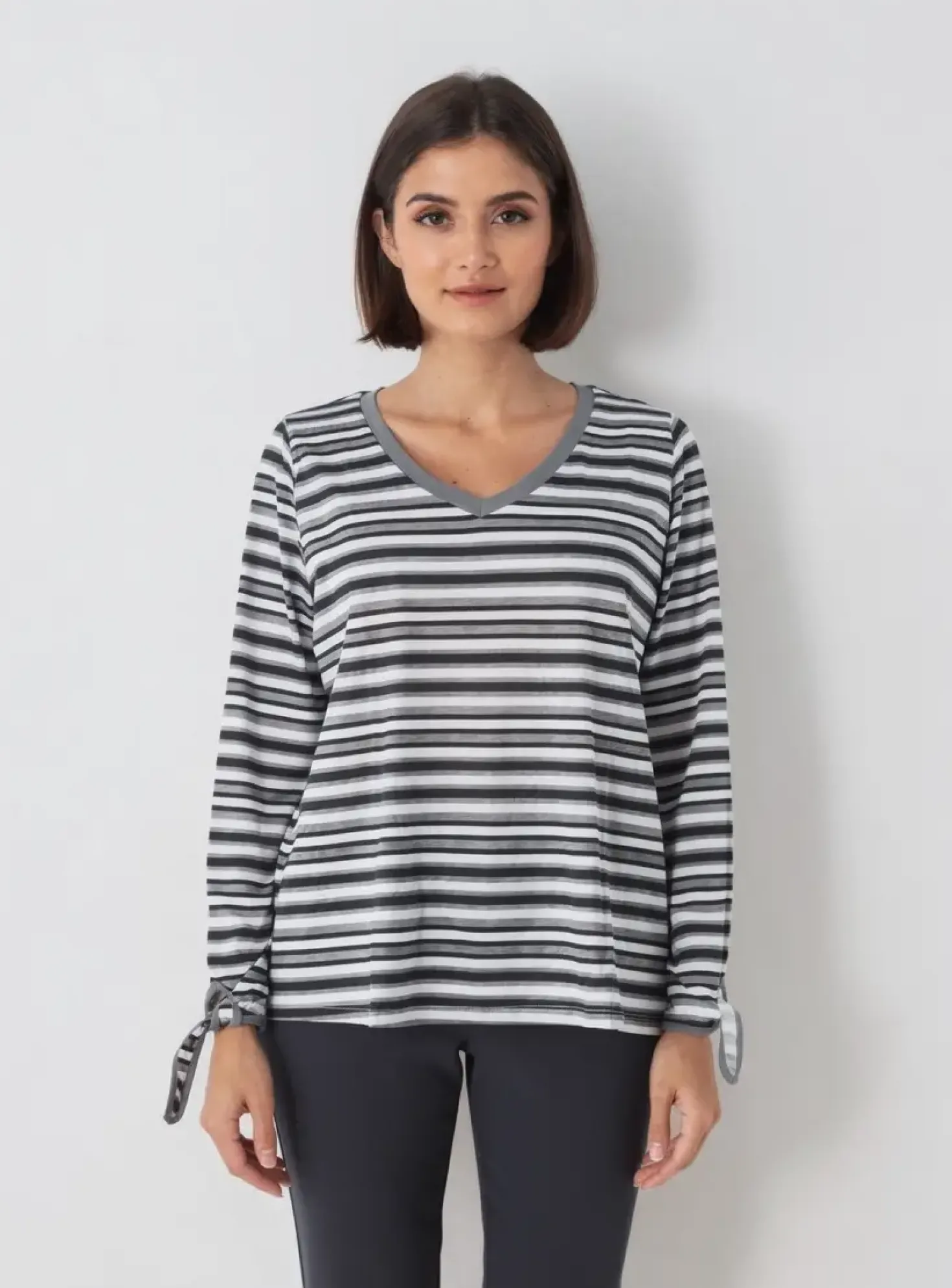 T-shirt Sheego Gris Manches Longues