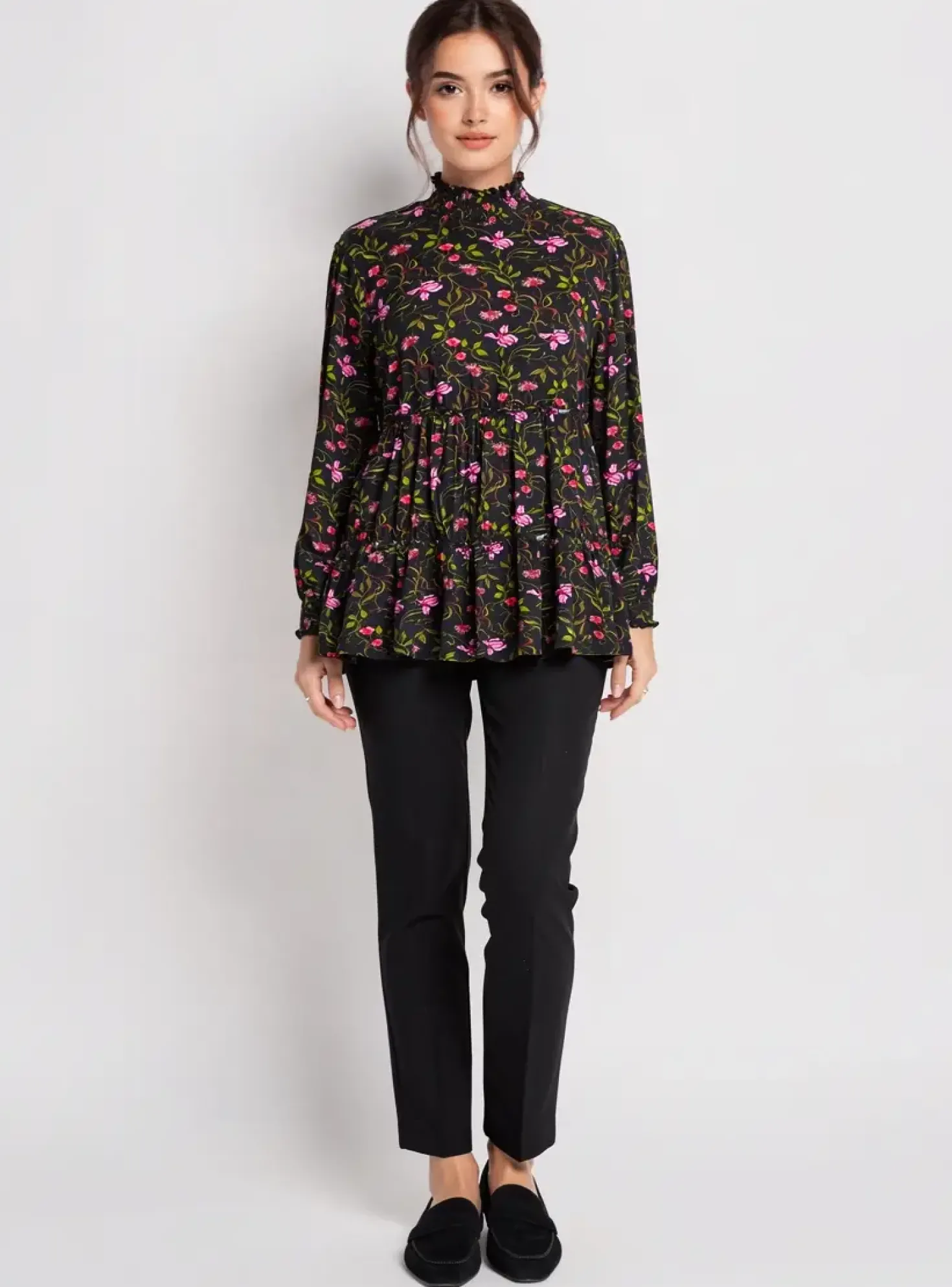 T-shirt Sheego Noir Manches Longues