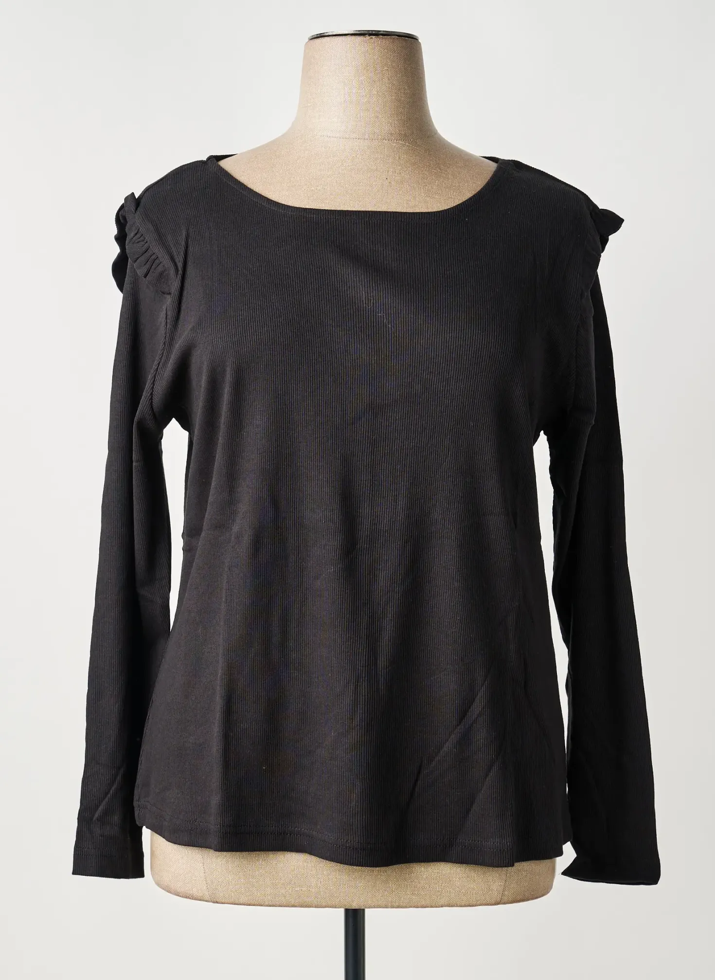 T-shirt Sheego Noir Manches Longues