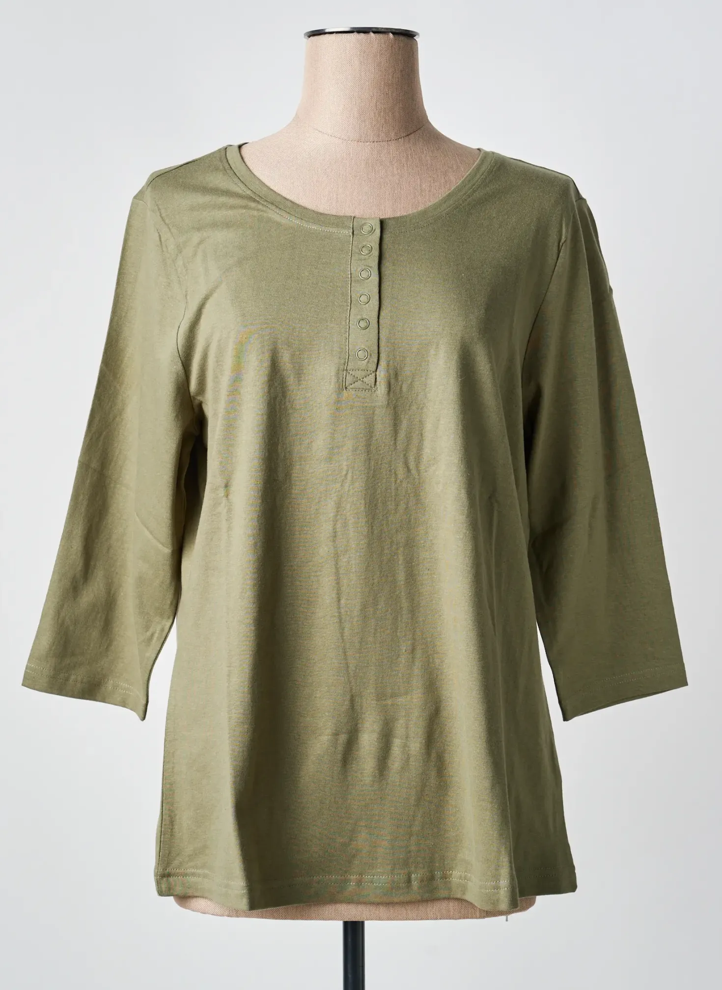 T-shirt Sheego Vert Manches 3/4