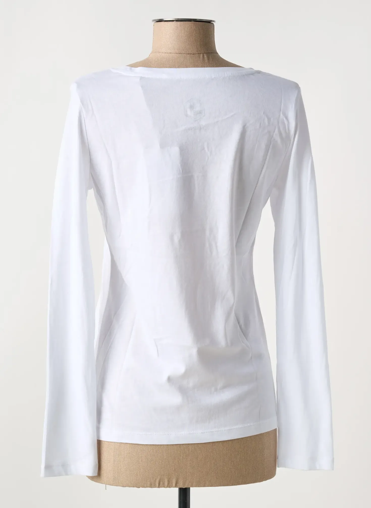 T-shirt Skidress Blanc Manches Longues