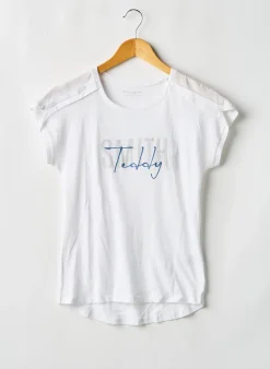 T-shirt Teddy Smith Blanc Manches Courtes