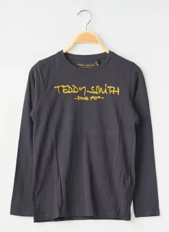 T-shirt Teddy Smith Bleu Manches Longues