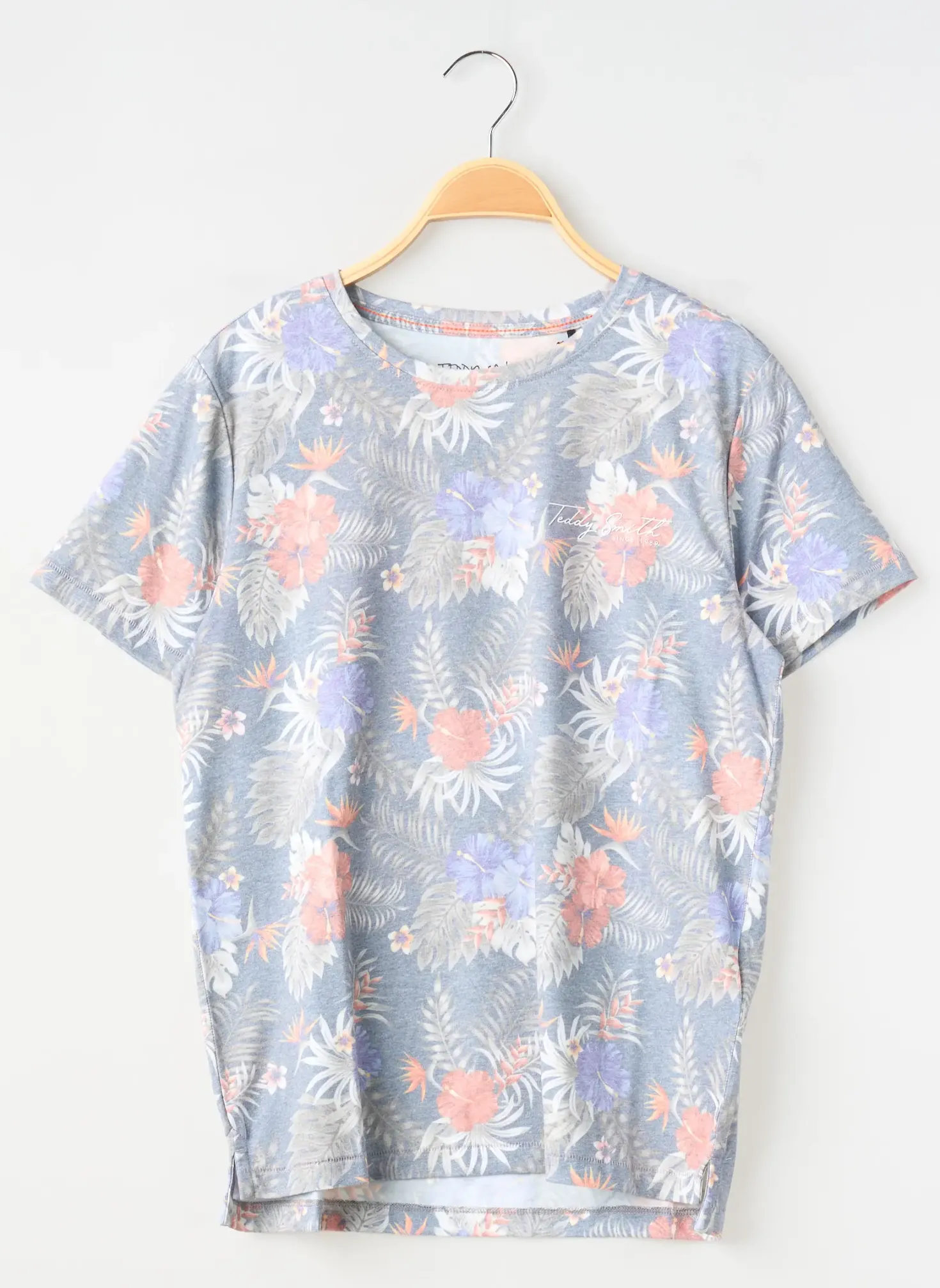 T-shirt Teddy Smith Bleu Manches Courtes