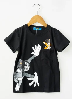 T-shirt Tina Fashion Noir Manches Courtes