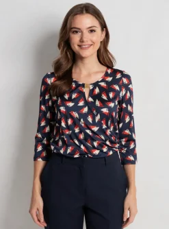 T-shirt Viriato Bleu Manches 3/4