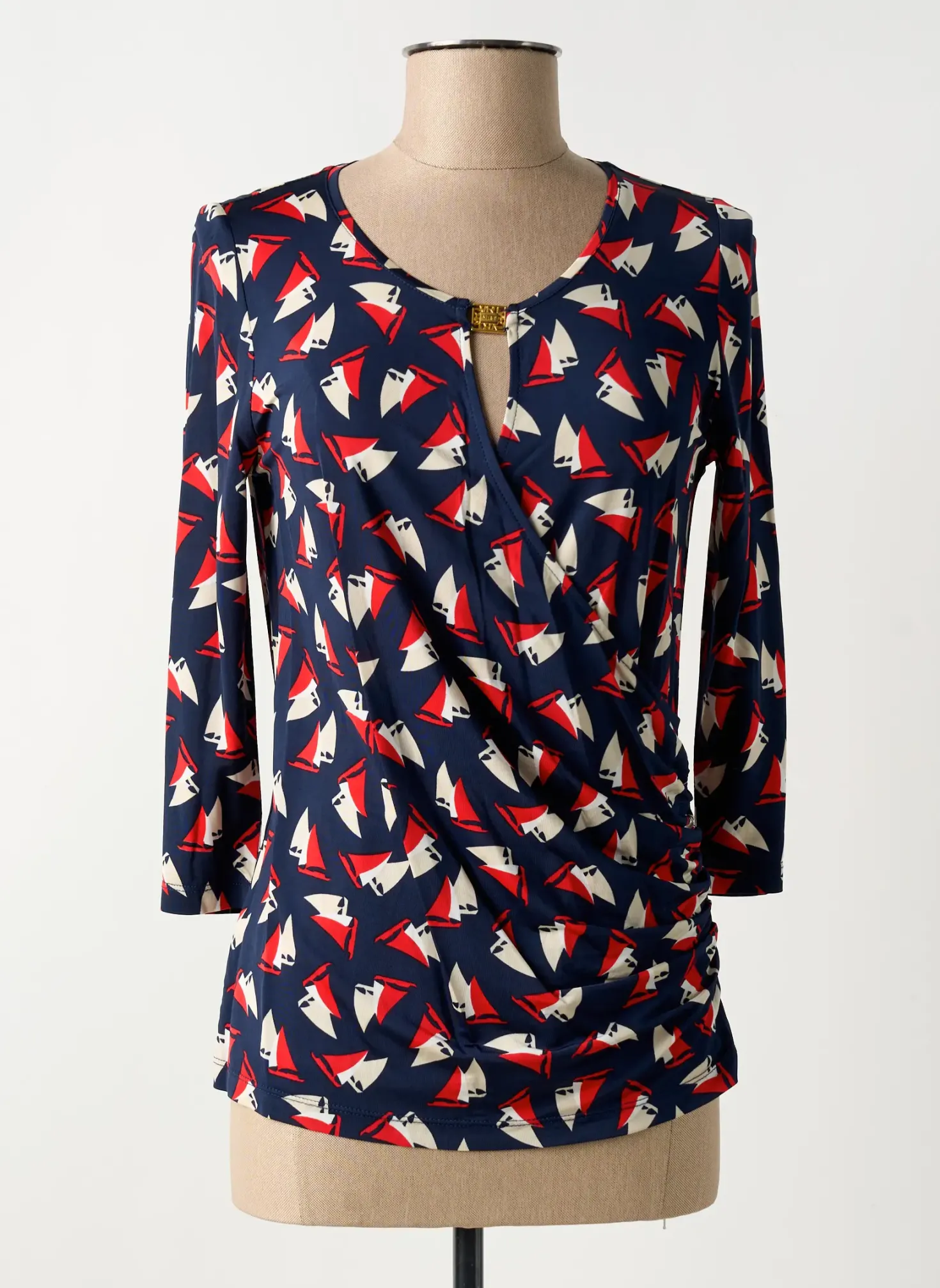 T-shirt Viriato Bleu Manches 3/4