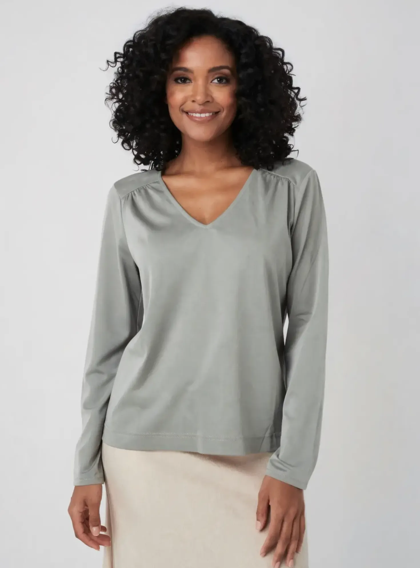 T-shirt Yerse Gris Manches Longues