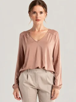 T-shirt Yerse Marron Manches Longues