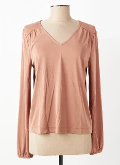 T-shirt Yerse Marron Manches Longues