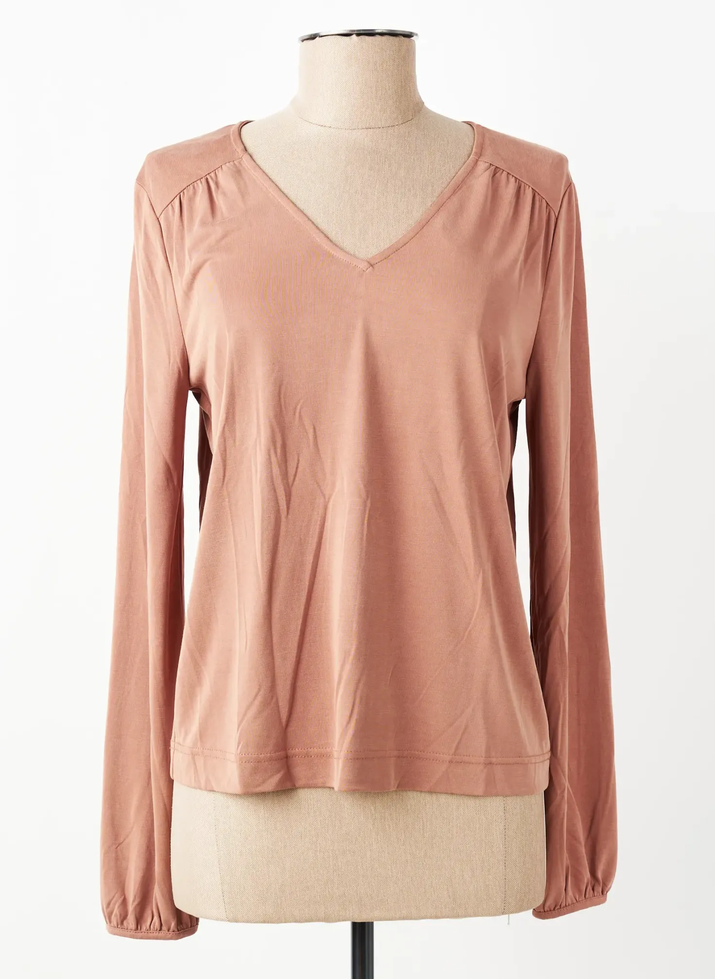 T-shirt Yerse Marron Manches Longues