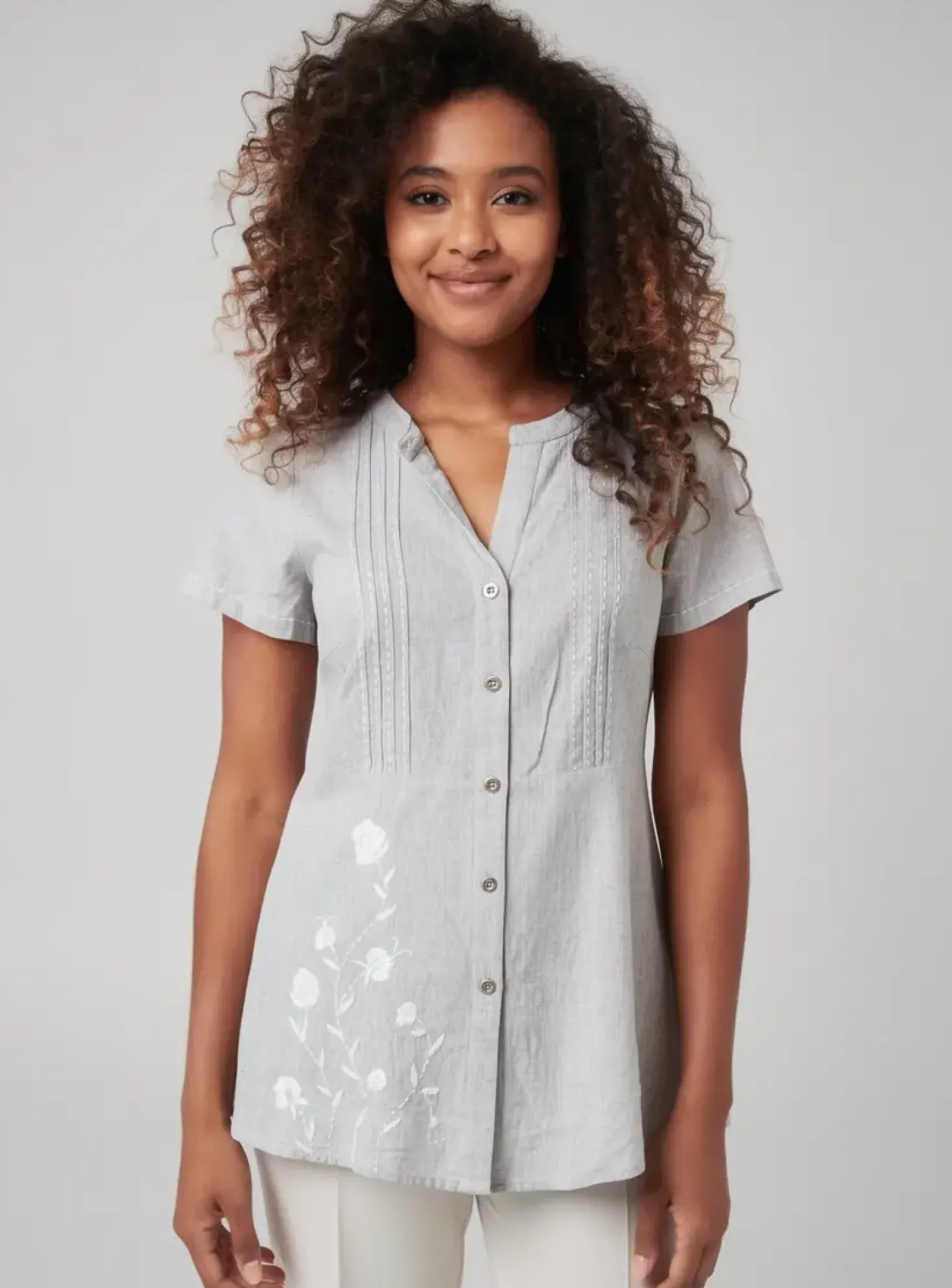 Tunique Manches Courtes Aura By Figure Libre Gris