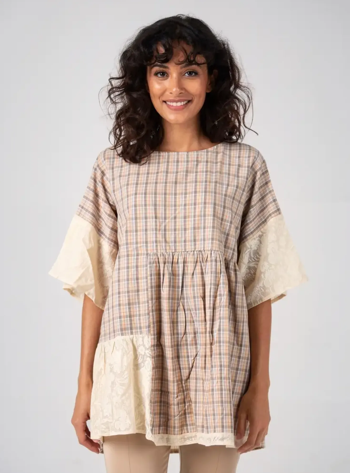 Tunique Manches Courtes Rhum Raisin Beige